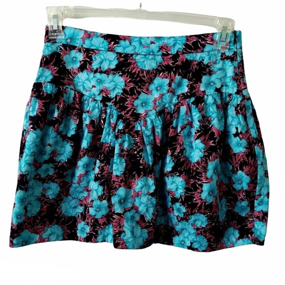 Zara Blue Floral Ruffled Mini Skirt - Picture 2 of 9